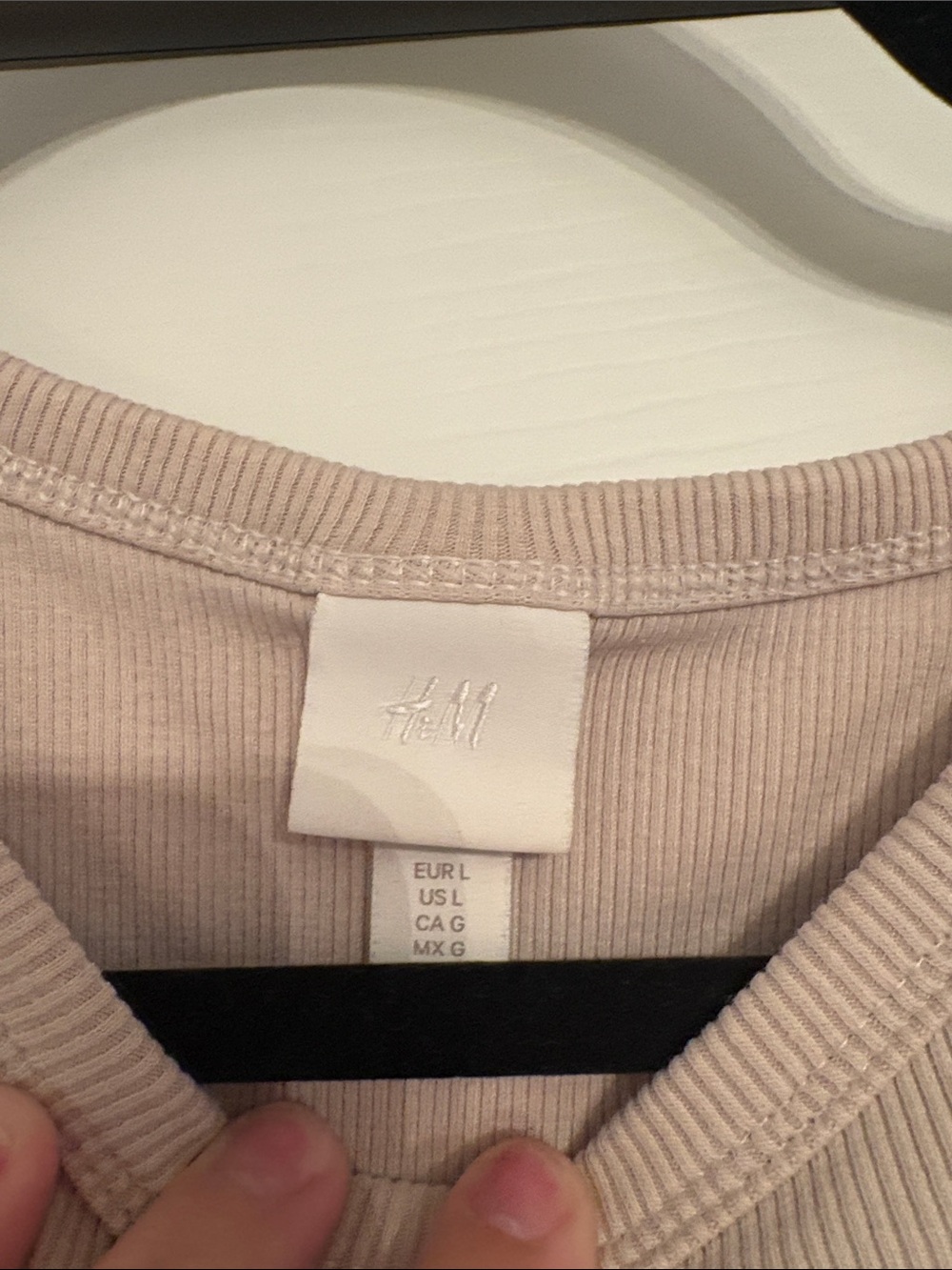 H&M Light Beige Ribbed Crop Tank - Picture 2 of 3